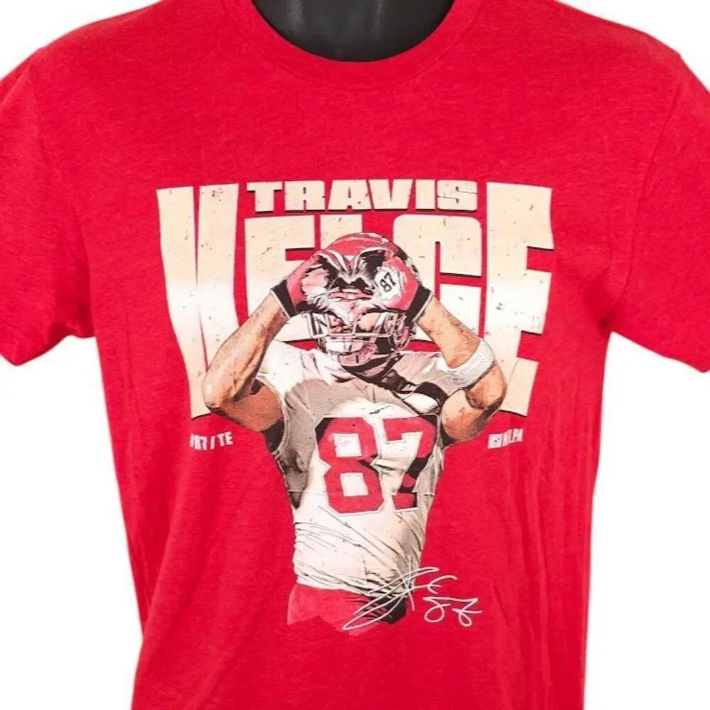 Travis Kelce T Shirt Mens Size Small Red Kansas City Chiefs NFL Football